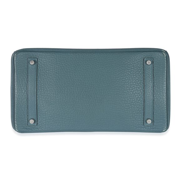 Hermes Bleu Orage Clemence Birkin 35 PHW - Picture 4 of 5